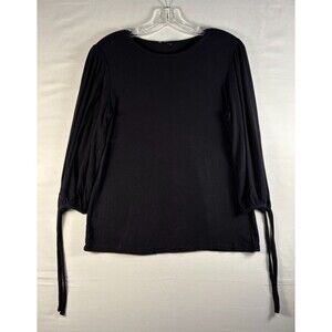 Ann Taylor Factory Soft Top pullover Sleeves  Wrists With Ties Black MP